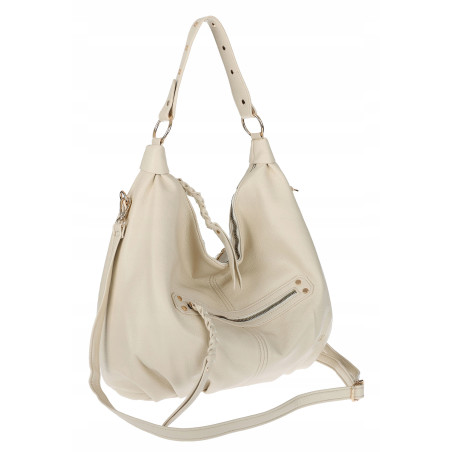 Torebka damska worek shopper A4 hobo pasek duża na ramię CC3501 Beżowa