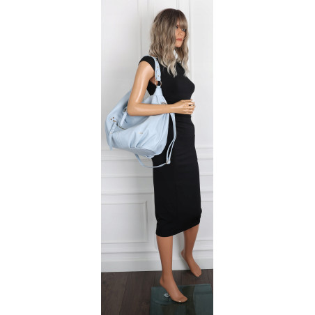 Torebka damska worek shopper A4 hobo pasek duża na ramię CC3501 Niebieska