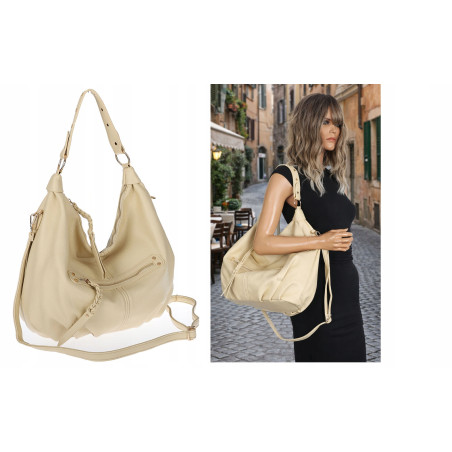 Torebka damska worek shopper A4 hobo pasek duża torba na ramię CC3501 Żółta