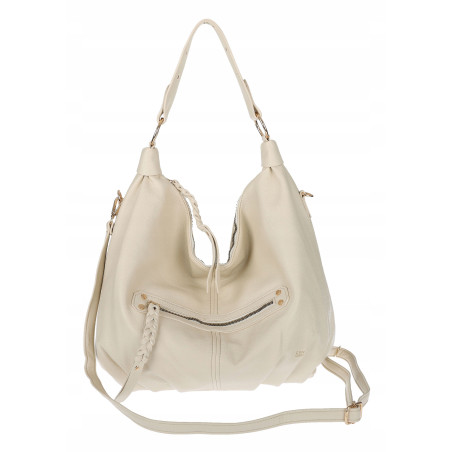 Torebka damska worek shopper A4 hobo pasek duża na ramię CC3501 Beżowa