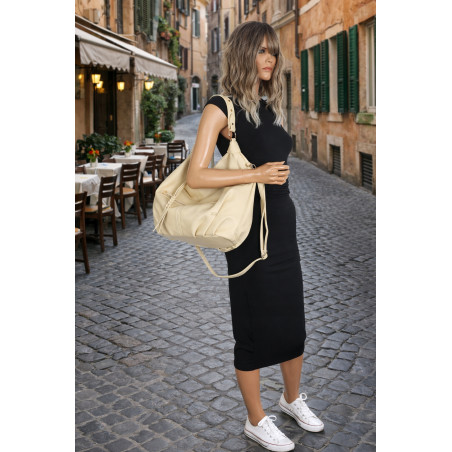 Torebka damska worek shopper A4 hobo pasek duża torba na ramię CC3501 Żółta