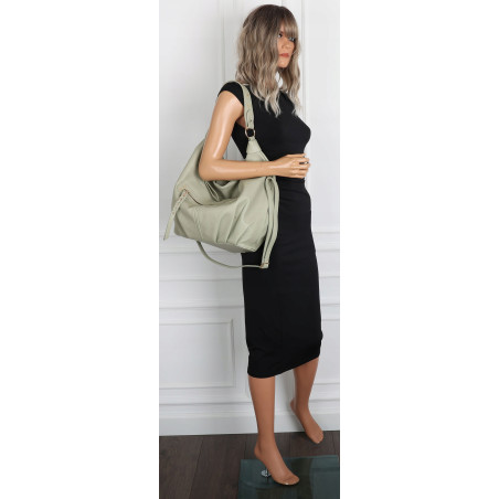 Torebka damska worek shopper A4 hobo pasek duża na ramię CC3501 Zielona