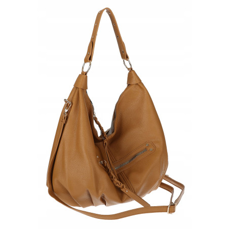 Torebka damska worek shopper A4 hobo pasek duża na ramię CC3501 Brązowa