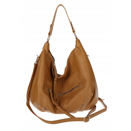 Torebka damska worek shopper A4 hobo pasek duża na ramię CC3501 Brązowa