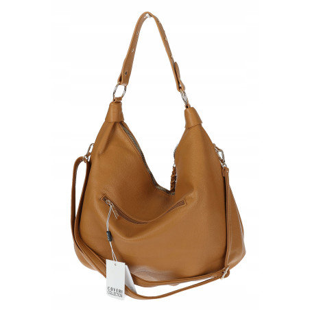 Torebka damska worek shopper A4 hobo pasek duża na ramię CC3501 Brązowa