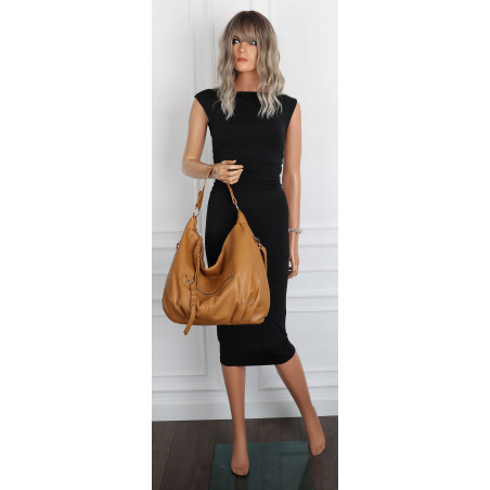 Torebka damska worek shopper A4 hobo pasek duża na ramię CC3501 Brązowa
