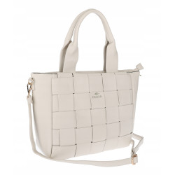 Torebka damska shopper A4 pleciona elegancka na ramię pasek CH3358 Beżowa