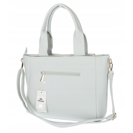 Torebka damska shopper A4 pleciona elegancka na ramię pasek CH3358 Szara