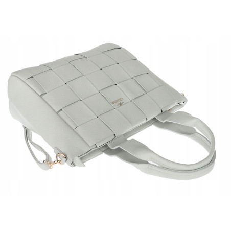Torebka damska shopper A4 pleciona elegancka na ramię pasek CH3358 Szara
