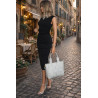 Torebka damska shopper A4 pleciona elegancka na ramię pasek CH3358 Szara