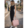 Torebka damska shopper A4 pleciona elegancka na ramię pasek CH3358 Różowa