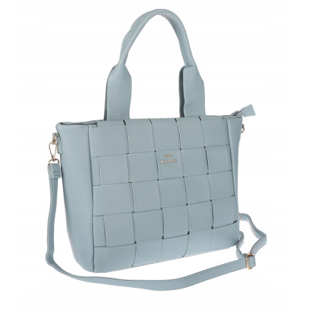 Torebka damska shopper A4 pleciona elegancka na ramię duża CH3358 Niebieska