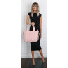 Torebka damska shopper A4 pleciona elegancka na ramię pasek CH3358 Różowa
