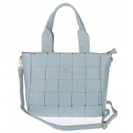 Torebka damska shopper A4 pleciona elegancka na ramię duża CH3358 Niebieska