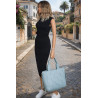 Torebka damska shopper A4 pleciona elegancka na ramię duża CH3358 Niebieska