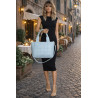 Torebka damska shopper A4 pleciona elegancka na ramię duża CH3358 Niebieska