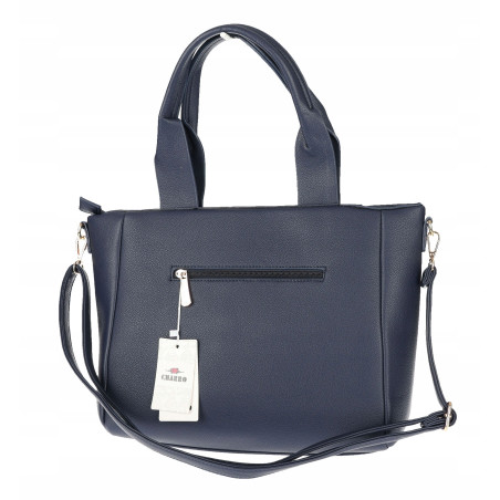 Torebka damska shopper A4 pleciona elegancka na ramię duża CH3358 Granatowa