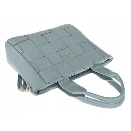 Torebka damska shopper A4 pleciona elegancka na ramię duża CH3358 Niebieska