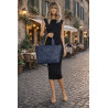 Torebka damska shopper A4 pleciona elegancka na ramię duża CH3358 Granatowa