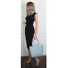 Torebka damska shopper A4 pleciona elegancka na ramię duża CH3358 Niebieska
