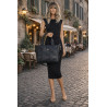 Torebka damska shopper A4 pleciona elegancka na ramię pasek CH3358 Czarna