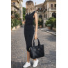 Torebka damska shopper A4 pleciona elegancka na ramię pasek CH3358 Czarna
