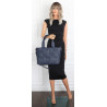 Torebka damska shopper A4 pleciona elegancka na ramię duża CH3358 Granatowa