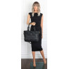 Torebka damska shopper A4 pleciona elegancka na ramię pasek CH3358 Czarna