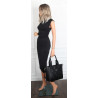 Torebka damska shopper A4 pleciona elegancka na ramię pasek CH3358 Czarna