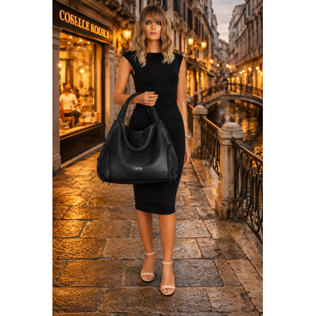 Torebka Damska Worek Shopper Torba na Ramię duża pajemna CC6703 Czarna