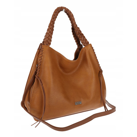 Torebka Damska Worek Shopper Torba na Ramię duża pajemna CC6703 Brązowa