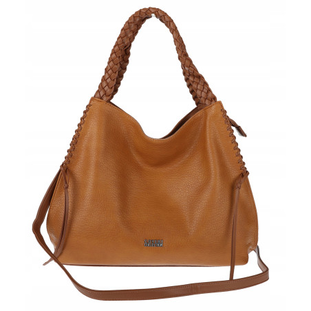 Torebka Damska Worek Shopper Torba na Ramię duża pajemna CC6703 Brązowa