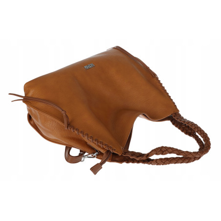 Torebka Damska Worek Shopper Torba na Ramię duża pajemna CC6703 Brązowa
