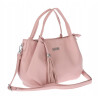 Torebka damska shopper duża A4 na ramię z frędzlami pasek CC50964 Różowa