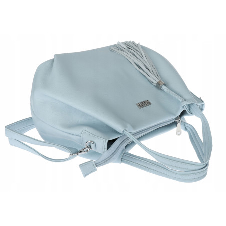 Torebka damska shopper duża A4 na ramię z frędzlami pasek CC50964 Niebieska