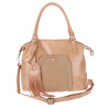 Torebka damska kuferek shopper A4 na ramię z frędzlami pasek MC688 Różowa