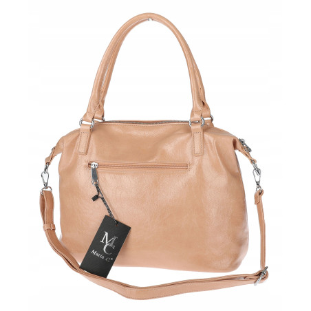 Torebka damska kuferek shopper A4 na ramię z frędzlami pasek MC688 Różowa