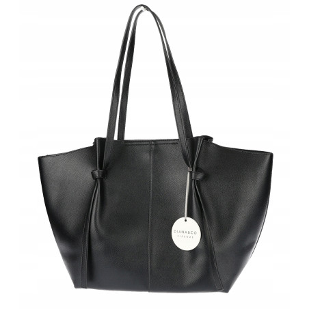 Torebka damska shopper A4 duża torba na ramię elegancka modna DB243 Czarna