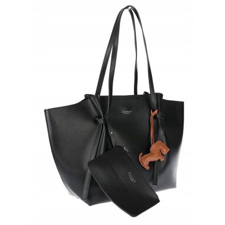 Torebka damska shopper A4 duża torba na ramię elegancka modna DB243 Czarna