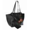 Torebka damska shopper A4 duża torba na ramię elegancka modna DB243 Czarna