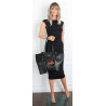 Torebka damska shopper A4 duża torba na ramię elegancka modna DB243 Czarna