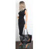 Torebka damska shopper A4 duża torba na ramię elegancka modna DB243 Czarna
