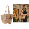 Torebka damska shopper A4 duża torba na ramię elegancka modna DB243 Beżowa