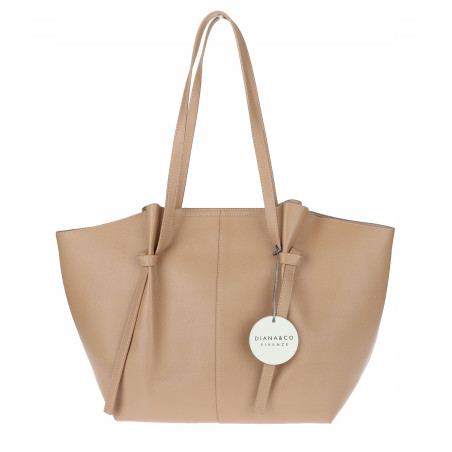 Torebka damska shopper A4 duża torba na ramię elegancka modna DB243 Beżowa