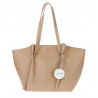 Torebka damska shopper A4 duża torba na ramię elegancka modna DB243 Beżowa