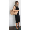 Torebka damska shopper A4 duża torba na ramię elegancka modna DB243 Beżowa