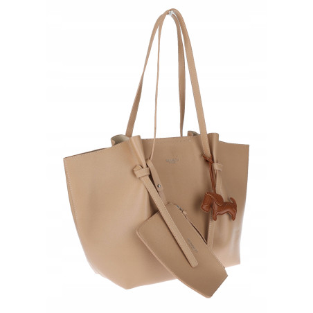 Torebka damska shopper A4 duża torba na ramię elegancka modna DB243 Beżowa