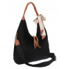 Torebka damska worek shopper duża na ramię pleciona apaszka MA359 Czarna