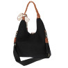 Torebka damska worek shopper duża na ramię pleciona apaszka MA359 Czarna