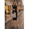 Torebka damska shopper A4 duża torba na ramię w paski worek CC6732 Brązowa
